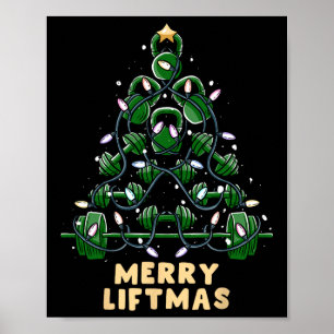 Poster Oh Arbre de Liftmas Kettlebell Gymsale de Noël dég