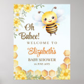 Poster Oh Babee, Baby shower with Wild bee (Devant)