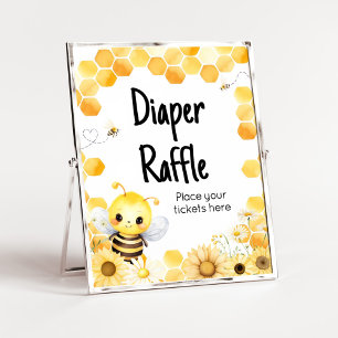 Poster Oh Babee Bee Baby shower Déchets Raffle