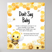 Poster Oh Babee Bee Baby shower Ne dis pas Baby (Devant)