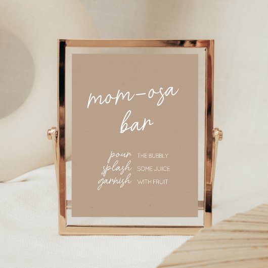 Poster Oh Baby Brown Minimaliste Maman Osa Bar