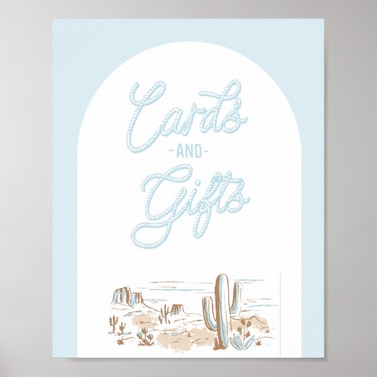 Poster Oh Baby Cowboy Shower Cards & Gifts (Devant)