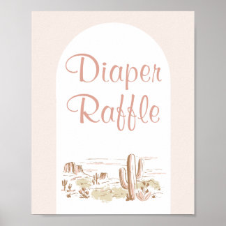Poster Oh Baby Cowgirl Baby Shower Diaper Raffle Sign