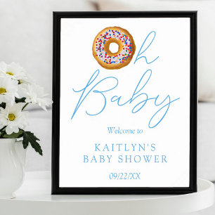 Poster Oh Baby Donut Saupoudrer Boys Baby shower Bienvenu
