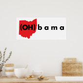 Poster (OH)bama - Rouge et Noir (Cuisine)