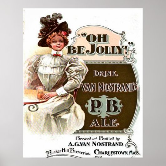 Poster Oh Be Jolly, Drink Van Nostrand P.B. Ale (Devant)