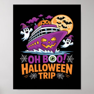 Poster Oh Boo Voyage Halloween Fantôme Ts Navire Épouvant