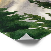 Poster Oh Boy Aquarelle Bois Bois Bienvenue aux cerfs (Coin)