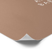 Poster oh Boy baby shower script moderne brun élégant (Coin)