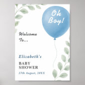Poster Oh Boy Baby Shower | Welcome Sign (Devant)