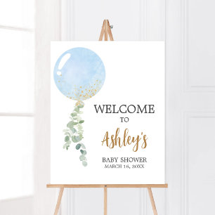 Poster Oh Boy Balloon Baby shower Bienvenue