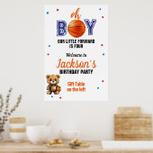 Poster Oh Boy Basketball Thème Anniversaire (Cuisine)