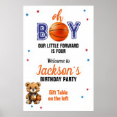 Poster Oh Boy Basketball Thème Anniversaire (Devant)