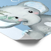 Poster Oh Boy Elephant Boy Balloon Baby shower Bienvenue (Coin)