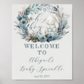 Poster Oh Boy Lapin de Pâques Fleurs Bleues Baby Sprinkle (Devant)
