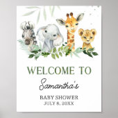 Poster Oh Boy Safari Baby shower Bienvenue (Devant)