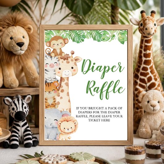 Poster Oh Boy ! Safari Shower | Panneau de table pour la