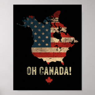 Poster Oh Canada! Chemise drôle Trump 47 Carte Canada et