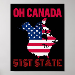 Poster Oh Canada Drôle Le Président Trump Nous Dit Drapea