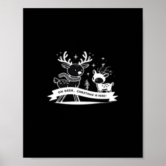 Poster Oh Cerf Célébration de Noël Style de Fête