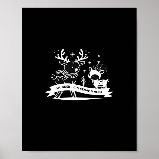 Poster Oh Cerf Célébration de Noël Style de vacances  (Devant)