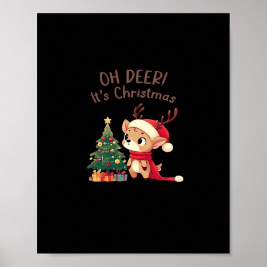 Poster Oh Cerf C'est Noël Style Esthétique Moderne (Devant)