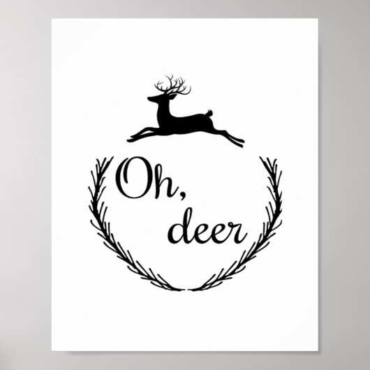 Poster Oh Cerf Design de Style Drôle (Devant)