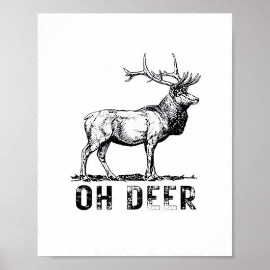 Poster Oh Cerf Expression Graphique Audacieuse  (Devant)