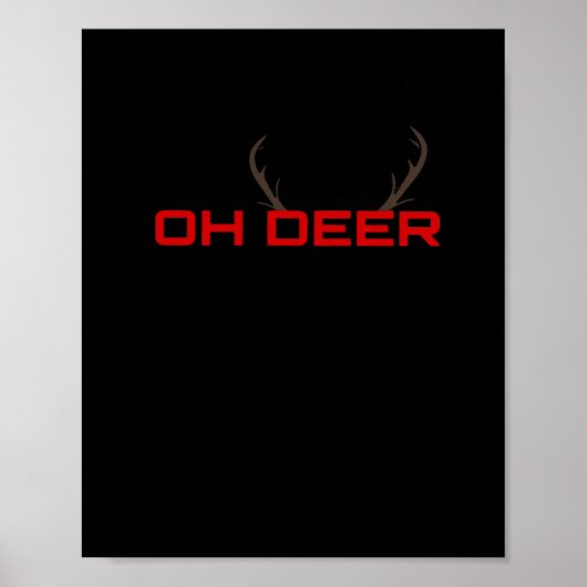 Poster Oh Cerf Minimaliste Ambiance (Devant)