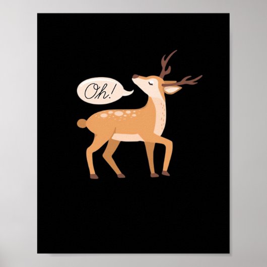 Poster Oh Cerf Minimaliste Esthétique Propre (Devant)