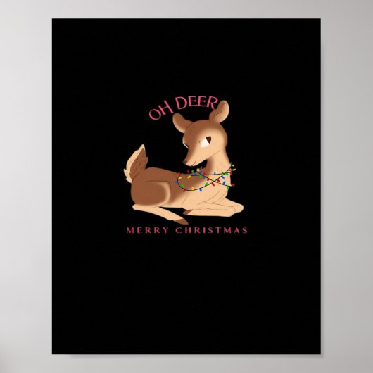 Poster Oh Cerf Noël Design Moderne  (Devant)