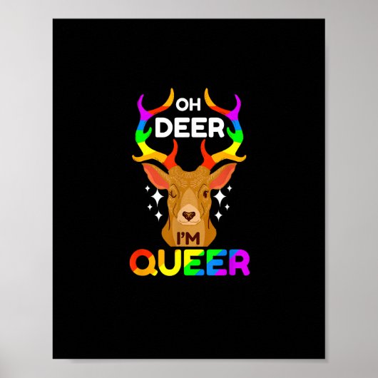 Poster Oh cerf queer style créatif moderne (Devant)