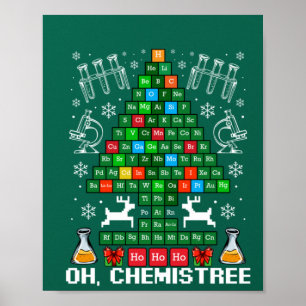Poster Oh Chemistree Christmas Chemistry Science Periodic
