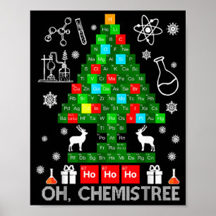Poster Oh Chemistree Scientifique Noël Chimique Xmas Te