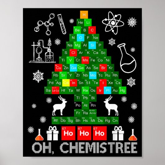 Poster Oh Chemistree Scientifique Noël Chimique Xmas Te (Devant)