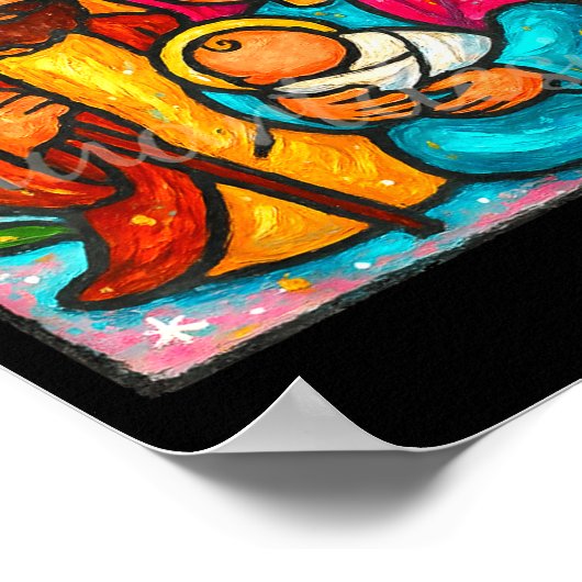 Poster Oh Come Let Us Adore Him Jesus Nativity Scene Chri (Coin)