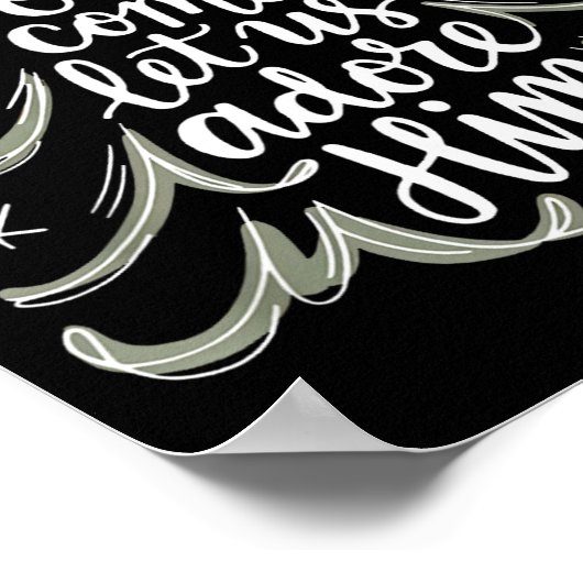 Poster Oh Come Let Us Adore Him Nativity Christmas Tree C (Coin)