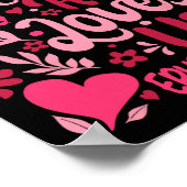 Poster Oh Comme Il Nous Aime Tee Saint-Valentin Fleur Jés (Coin)