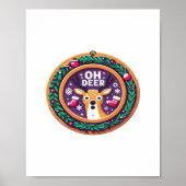 Poster Oh Deer Christmas Festive Holiday Design (Devant)