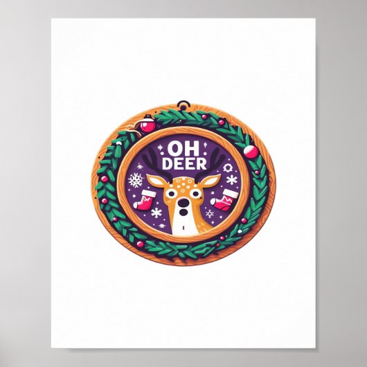 Poster Oh Deer Christmas Festive Holiday Design (Devant)