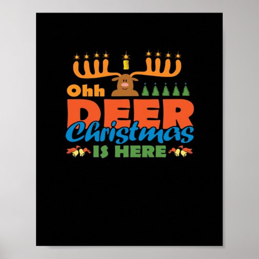 Poster Oh Deer Christmas Too Classic Holiday Style  (Devant)
