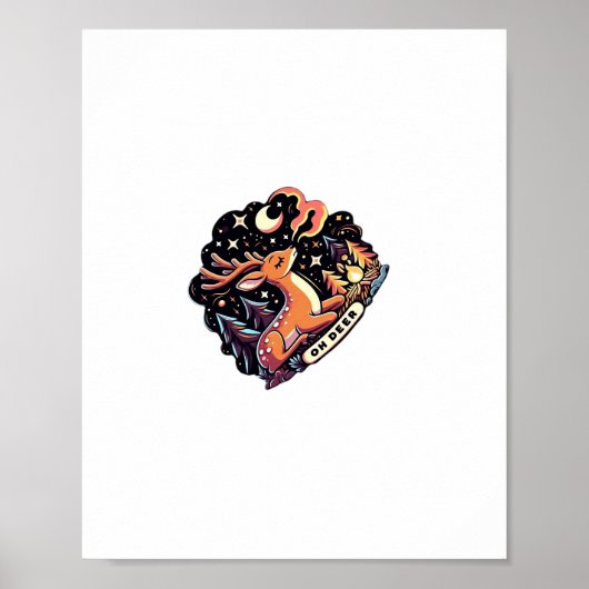 Poster Oh Deer Contemporain Vibe Graphique (Devant)