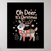 Poster Oh Deer Its Christmas Miniature Patchwork Squares (Devant)