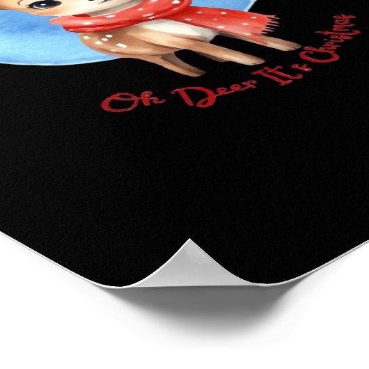 Poster Oh Deer Its Christmas Retro Classic Design (Coin)