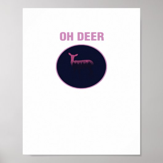 Poster Oh Deer Modern Aesthetic (Devant)