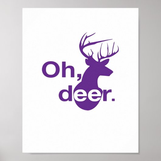 Poster Oh Deer Natural Woodland Style (Devant)