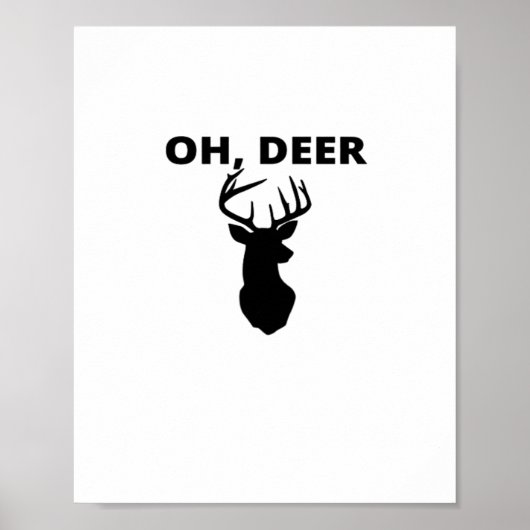 Poster Oh Deer Oh Dear Whimsical Art Style (Devant)