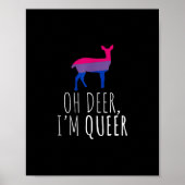Poster Oh Deer Queer Bisexual Pride Gay Lesbian Design (Devant)