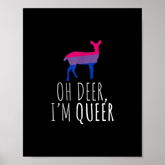 Poster Oh Deer Queer Bisexual Pride Gay Lesbian Design (Devant)