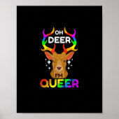 Poster Oh Deer Queer Funny LGBTQ Pride Awareness  (Devant)